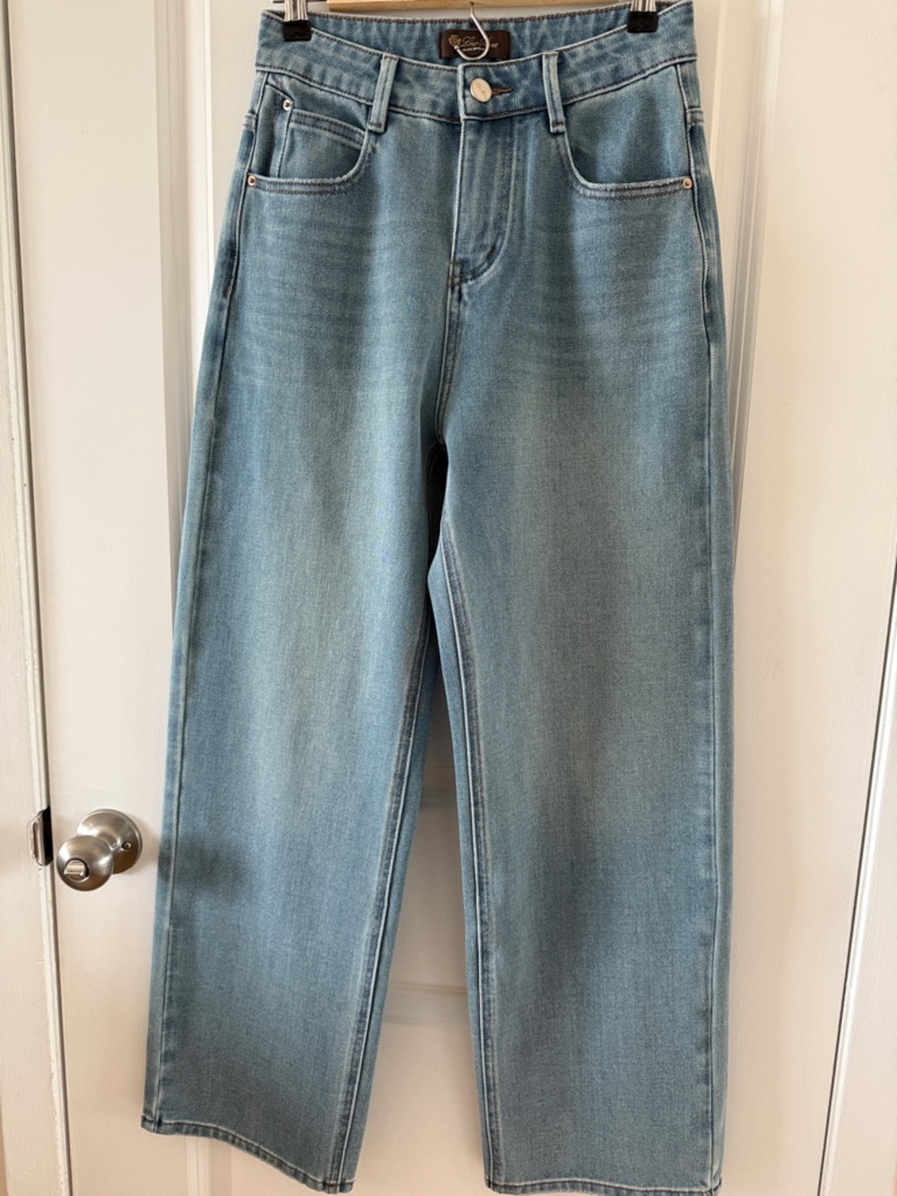 Loro Piana Light Wash High-Rise Straight Jeans